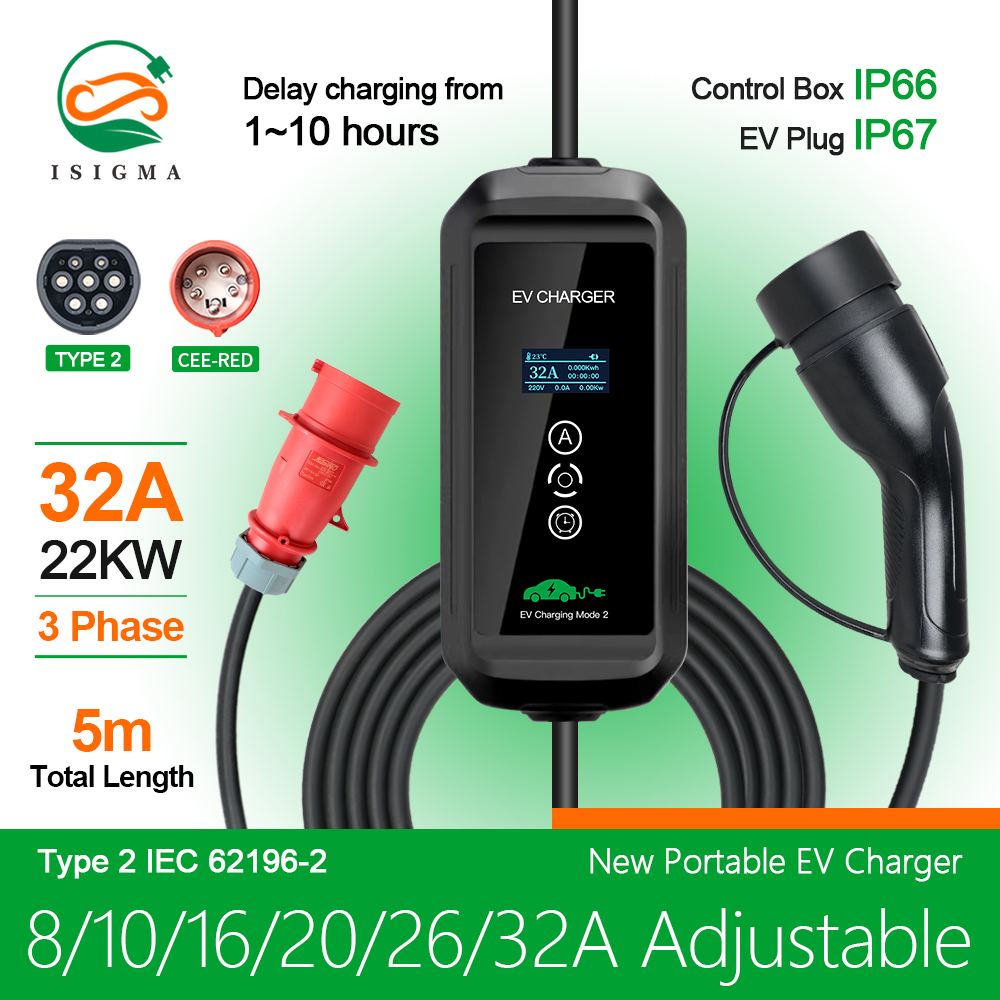 Ev Charger Type 2 22Kw 32A 3 Phase - Caricatore EV 22kw Trifase Tipo 2
