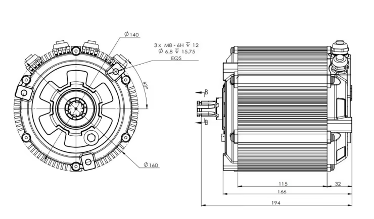Mid Drive Motor Kit 72V 5000W - Kit Motore Mid-Drive SiAECOSYS D133A-65 5000W