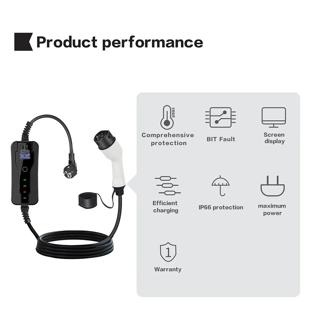 Caricatore EV portatile 11KW 1 - Type 2 Portable Ev Charger 11Kw Cee recensione e prezzo