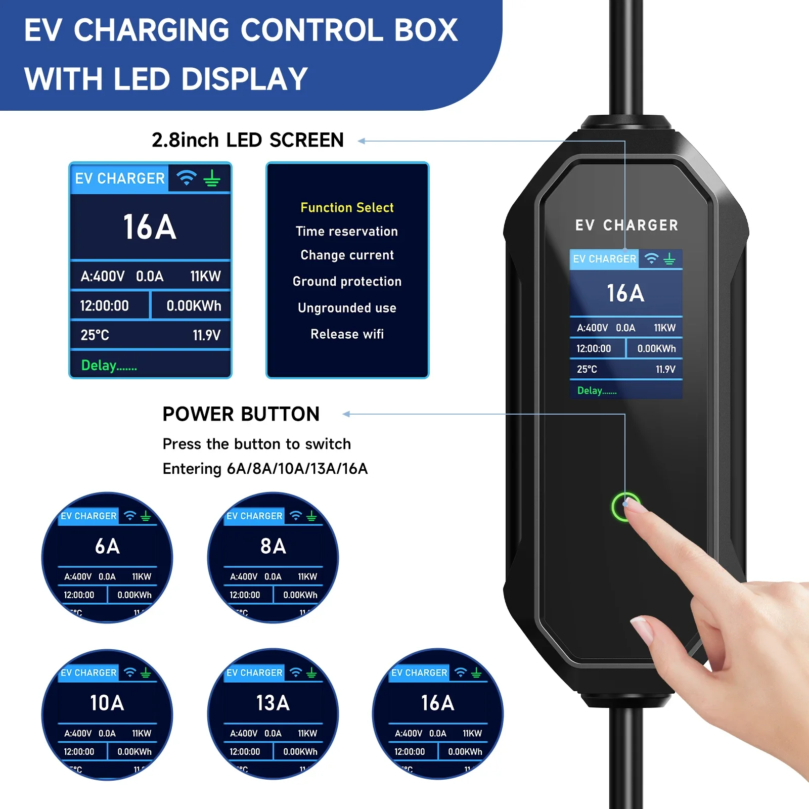 AFEEV Tipo 2 Caricatore EV por - Type 2 Portable Ev Charger 11Kw Cee recensione e prezzo